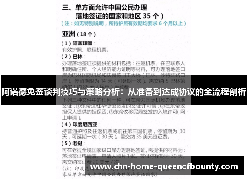 阿诺德免签谈判技巧与策略分析：从准备到达成协议的全流程剖析